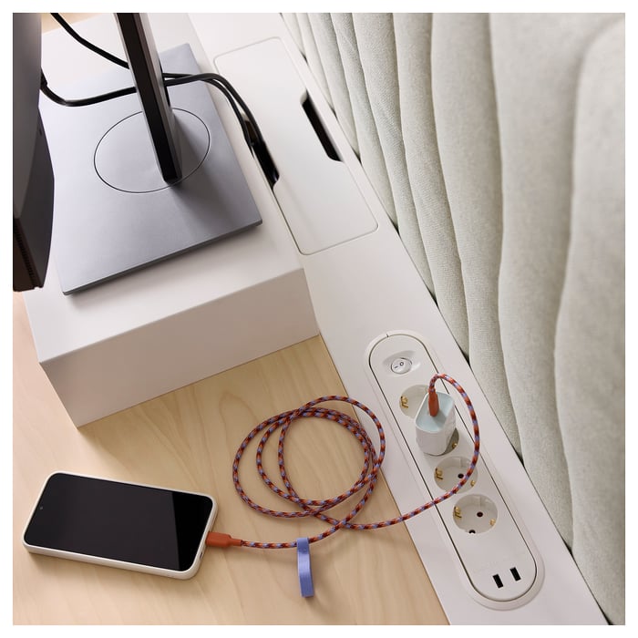 LILLHULT USB-C на USB-C, помаранчевий/бузковий 1.5 м, фото 7
