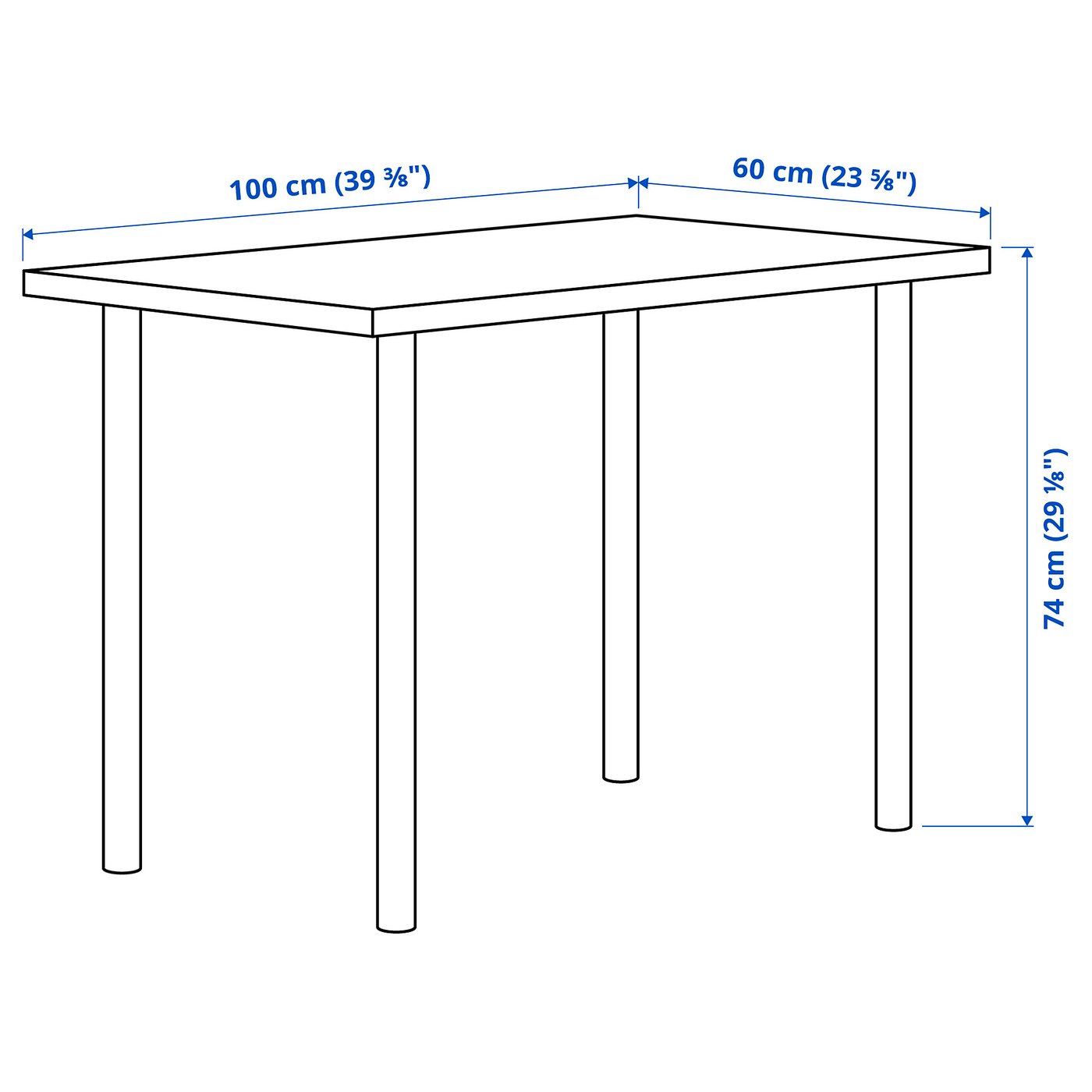 Письмовий стіл IKEA LINNMON / ADILS, білий / темно-сірий, 100 × 60 см — фото 2