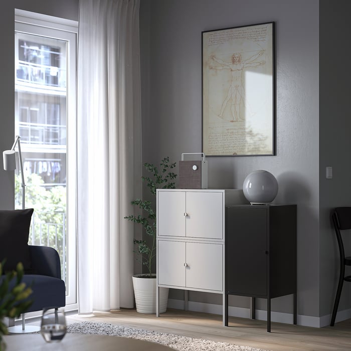 LIXHULT Комбінація шафок, сірий/антрацит, 95x35x92 см, фото 8