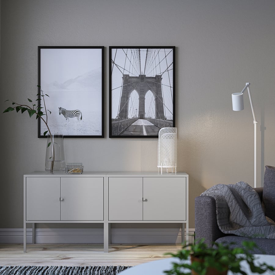 LIXHULT Kappide kombinatsioon, hall, 120x35x57 cm