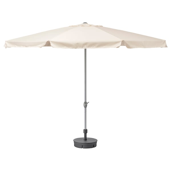 LJUSTERÖ parasol z podstawą, beżowy/Grytö ciemnoszary, 400 cm IKEA