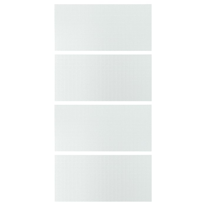 LUNDBRÄSMA 4 панелі для рами розсувних дверей, скло в клітинку, 100x201 см