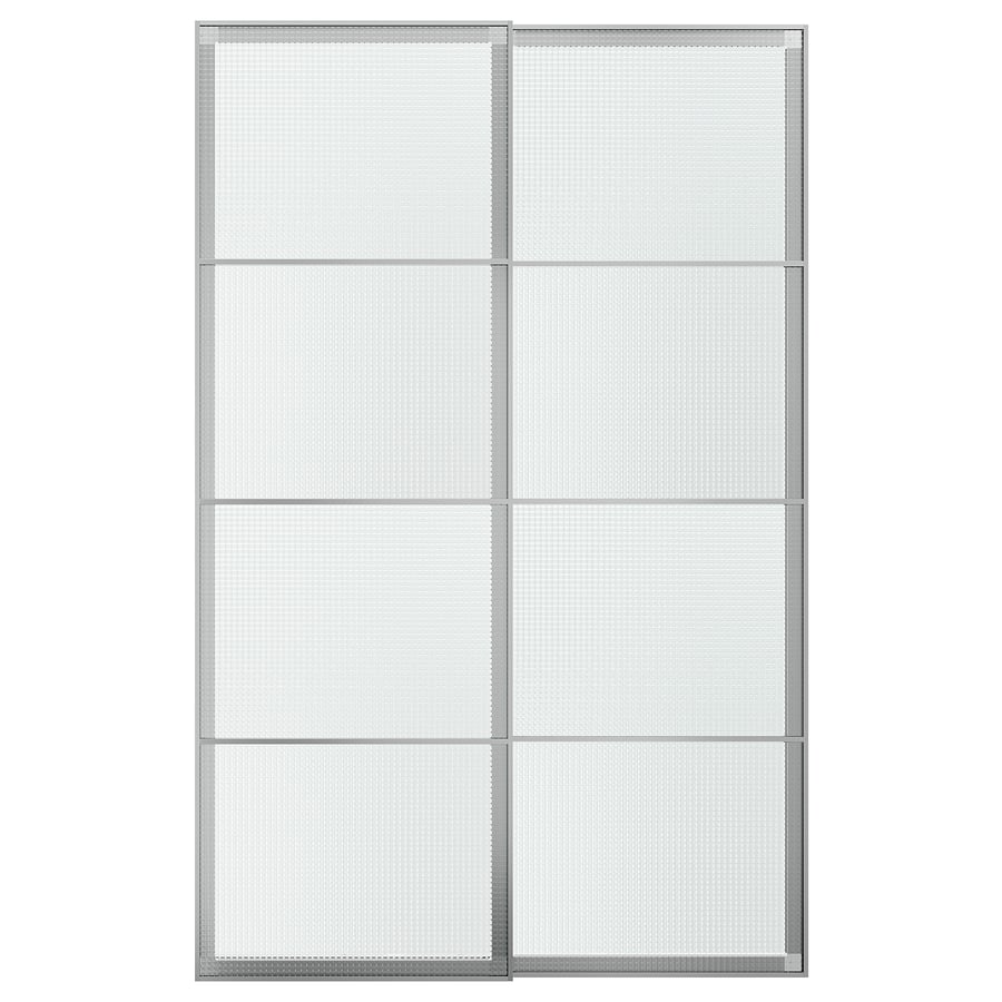 LUNDBRÄSMA lükanduksed, 2 tk, alumiinium/klaas, 150x236 cm