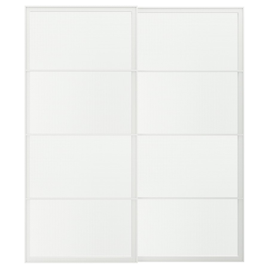 LUNDBRÄSMA Lükanduks, valge/ruuduline klaas, 200x236 cm