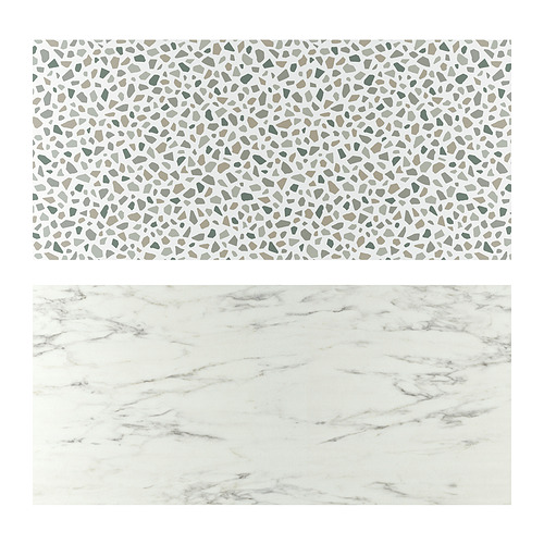 LYSEKIL - panel ścienny, 119.6x55 cm, 2str imitacja białego marmuru/efekt lastriko