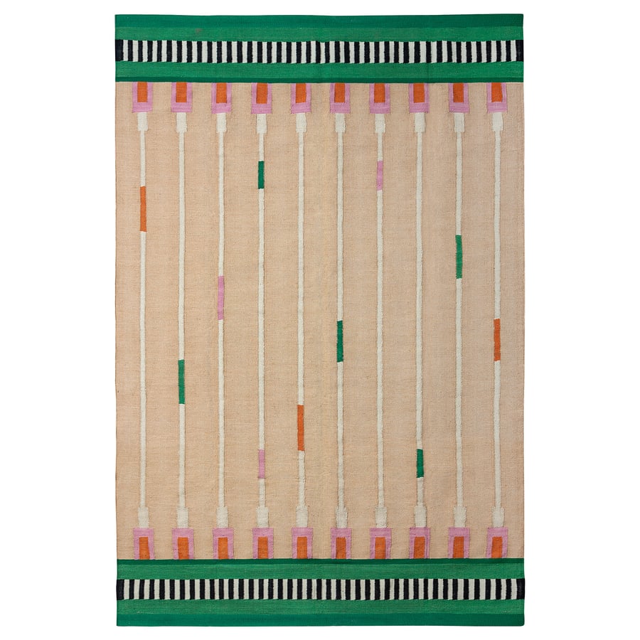 MÄVINN paklājs, smilškrāsā/zaļā krāsā, 170x240 cm