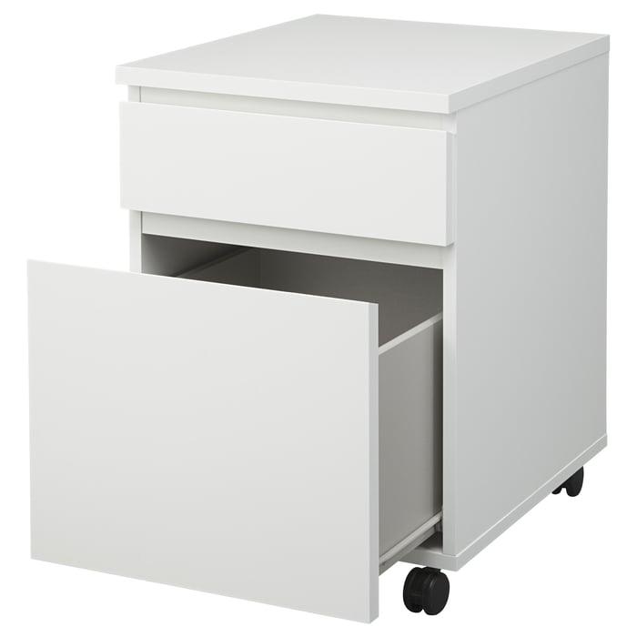 MALM Комод на коліщатках, білий, 42x59 см, фото 6