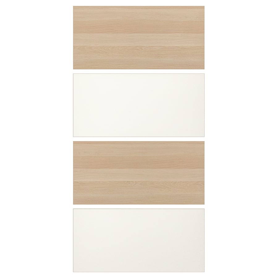 MEHAMN, 4 paneeli lükandukse raamile 100x201 cm valge peitsitud tamme efekt/valge