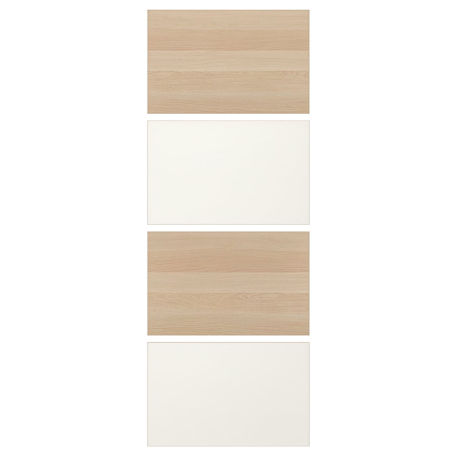 MEHAMN, 4 paneeli lükandukse raamile 100x236 cm valge peitsitud tamme efekt/valge