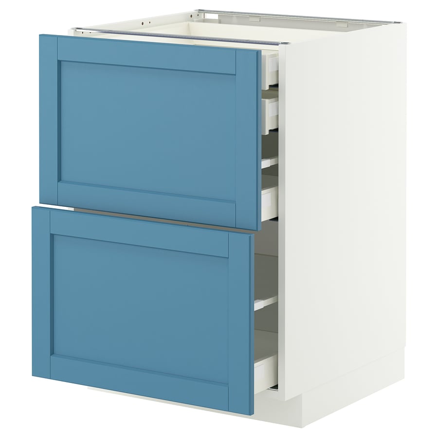 METOD / MAXIMERA sz stj 2fr/2n/wd/h sz, valge/Lerhyttan sinine, 60x60 cm