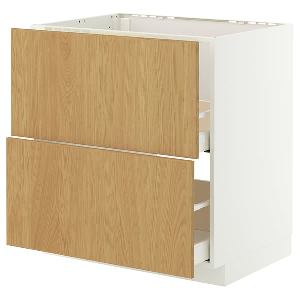 METOD / MAXIMERA Sz stj zl+2fr/2szu, biały/Sinarp okl dęb, 80x60 cm