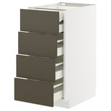 Szafka kuchenna Ikea METOD z 4 brązowymi szufladami i białą podstawą.