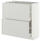 METOD / MAXIMERA Szafka stojąca z 2 szufladami, biały/Aspudden jasnoszary, 80x37 cm