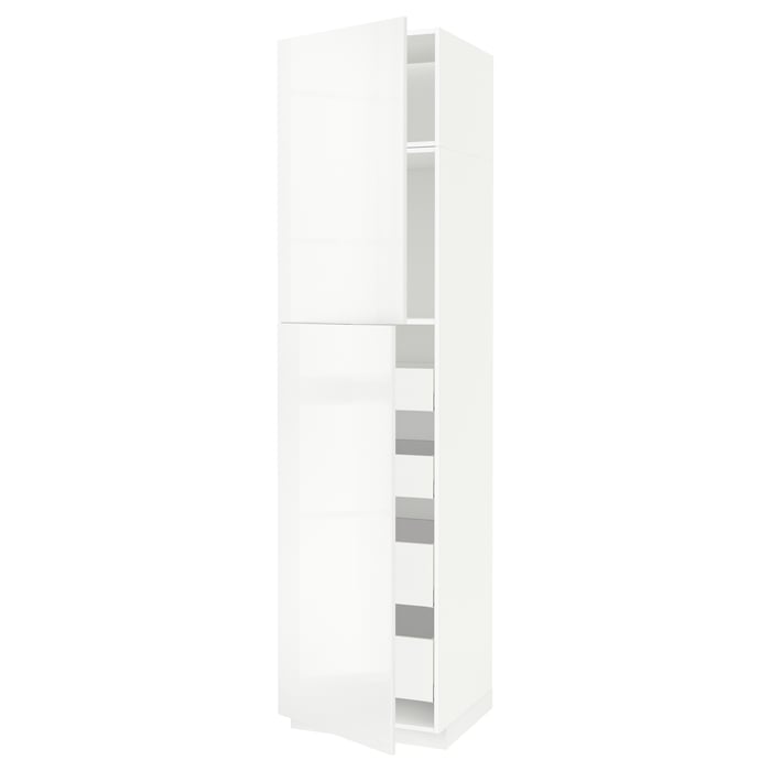 METOD / MAXIMERA Висока шафка 2 дверцят/4 шухляди, білий/Ringhult білий, 60x60x240 см