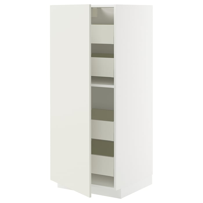 METOD / MAXIMERA Висока шафка з шухлядами, білий/Veddinge білий, 60x60x140 см