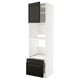 Wariant: Czarno-biała szafka kuchenna ikea METOD, wysoka, trzyczęściowa, elegancki design.