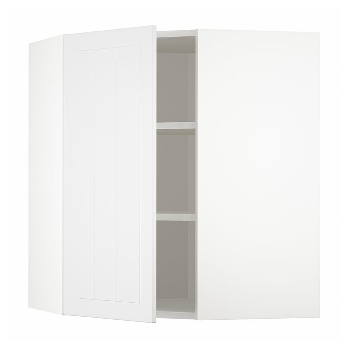 METOD Кутова настінна шафка з полицями, білий/Stensund білий, 68x80 см