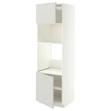 METOD Sza st wys pie/mikr 2dr/pół, biały/Aspudden jasnoszary, 60x60x200 cm