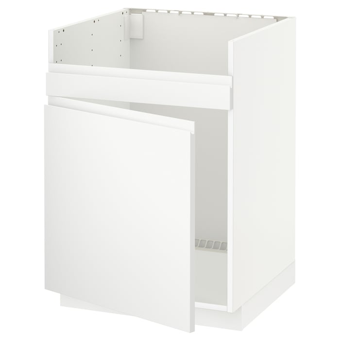 METOD Шафка під мийку HAVSEN з 1 чашею, білий/Voxtorp матовий білий, 60x60 см