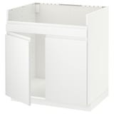 Alt: biała szafka kuchenna METOD, kwadratowa, o nowoczesnym designie, z minimalistycznymi uchwytami.