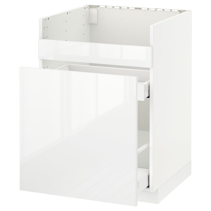 METOD Шафа під мийку HAVSEN/3 фронти/2 шухляди, білий Maximera/Ringhult білий, 60x60 см