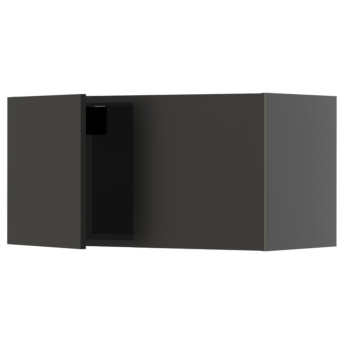 METOD Настінна шафка/2 дверцят, чорно-сірий/Nickebo матовий антрацит, 80x40 см
