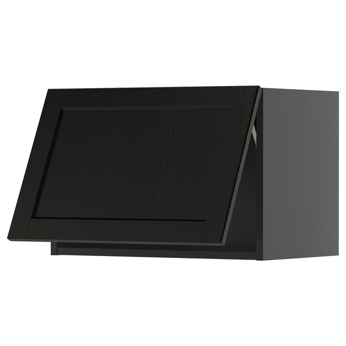 METOD Горизонтальна настінна шафка, чорно-сірий/Lerhyttan чорна морилка, 60x40 см
