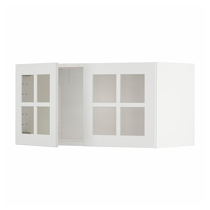 METOD Настінна шафка/2 скляні дверцята, білий/Stensund білий, 80x40 см