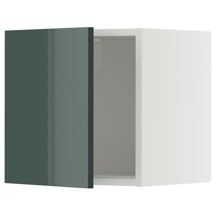METOD Настінна шафка, білий/Kallarp темний сіро-зелений глянцевий, 40x40 см