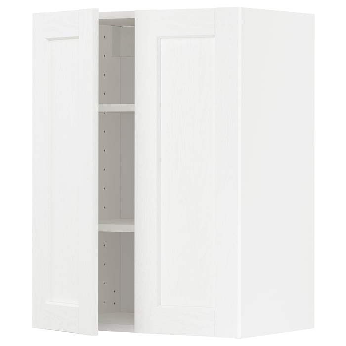 METOD Настінна шафка з полицями/2 дверцят, білий Enköping/білий імітація дерева, 60x80 см
