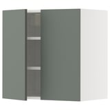 Szafka kuchenna METOD, szaro-zielona, kwadratowa, dwudrzwiowa, półki regulowane.
