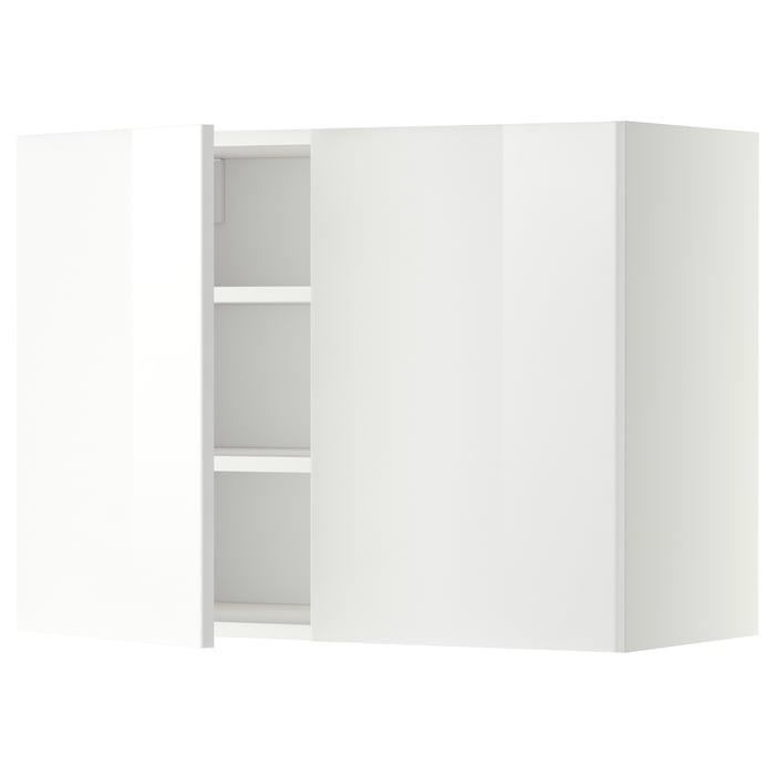 METOD Настінна шафка з полицями/2 дверцят, білий/Ringhult білий, 80x60 см