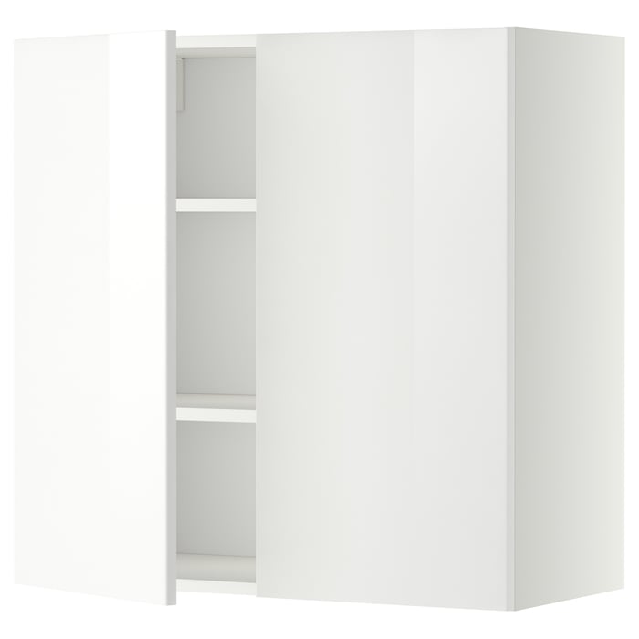 METOD Настінна шафка з полицями/2 дверцят, білий/Ringhult білий, 80x80 см