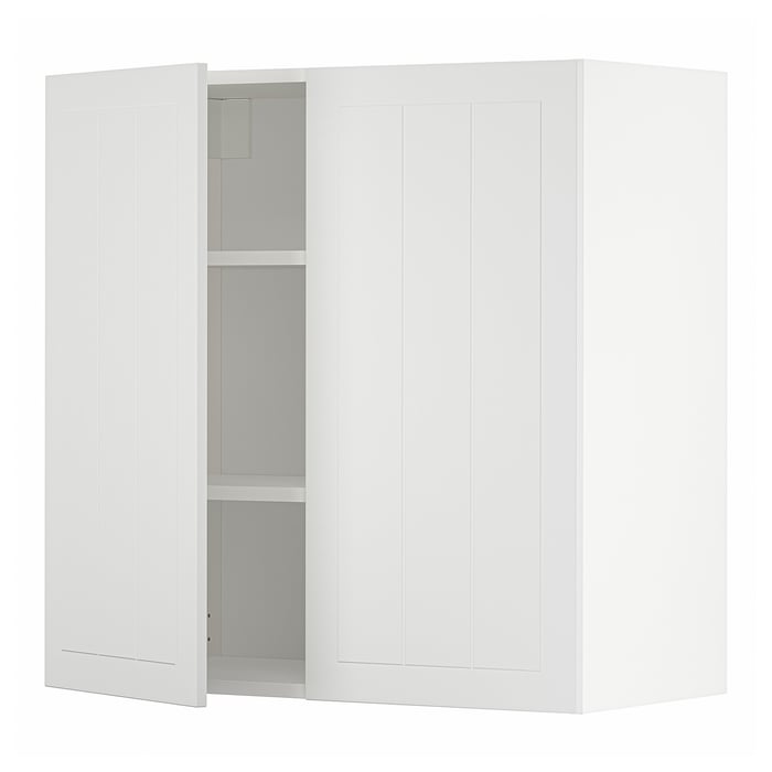 METOD Настінна шафка з полицями/2 дверцят, білий/Stensund білий, 80x80 см