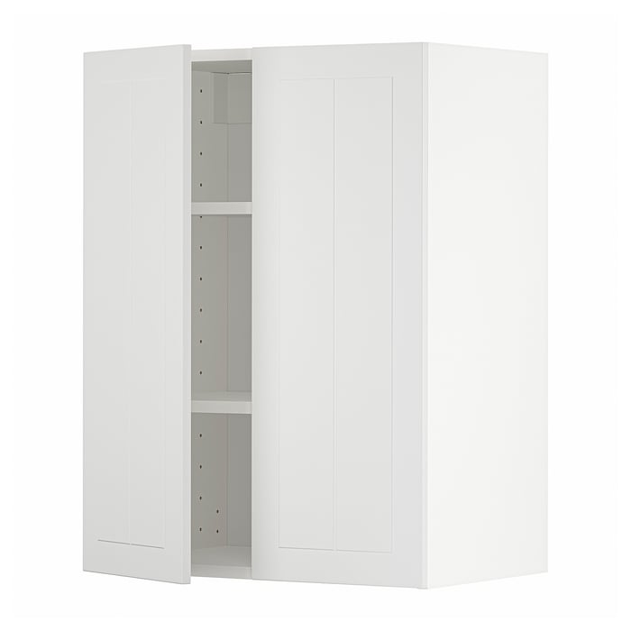 METOD Настінна шафка з полицями/2 дверцят, білий/Stensund білий, 60x80 см