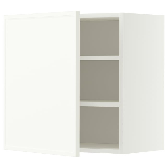 METOD Настінна шафка з полицями, білий/Aspudden матовий білий, 60x60 см