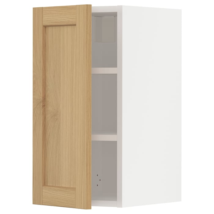 METOD Настінна шафка з полицями, білий/Forsbacka дуб, 30x60 см