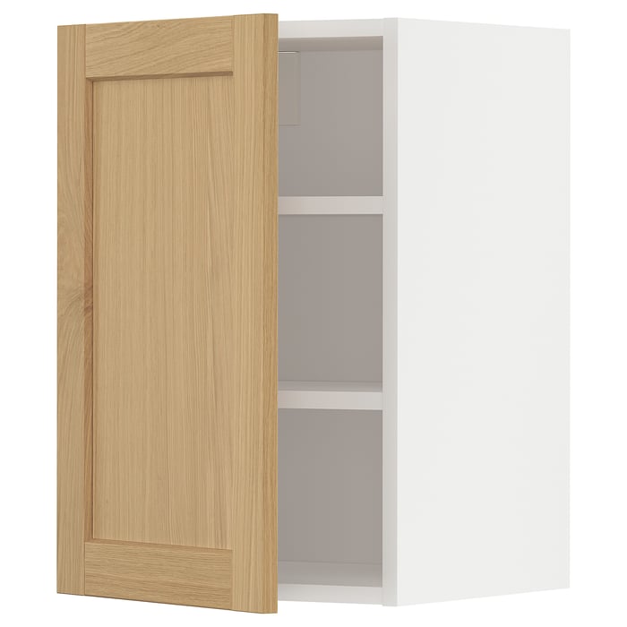 METOD Настінна шафка з полицями, білий/Forsbacka дуб, 40x60 см