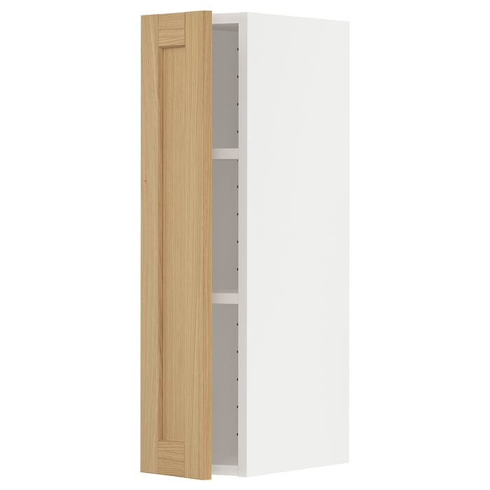 METOD Настінна шафка з полицями, білий/Forsbacka дуб, 20x80 см