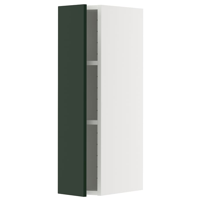 METOD Настінна шафка з полицями, білий/Havstorp глибокий зелений, 20x80 см