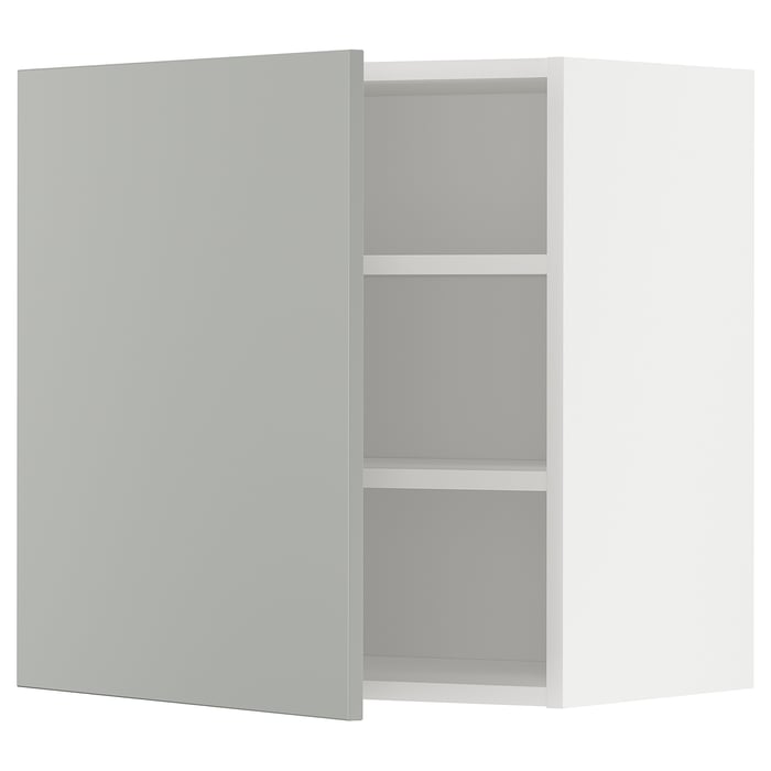METOD Настінна шафка з полицями, білий/Havstorp світло-сірий, 60x60 см