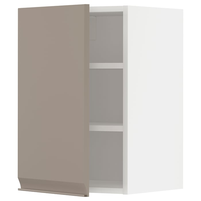 METOD Настінна шафка з полицями, білий/Upplöv матовий темно-бежевий, 40x60 см