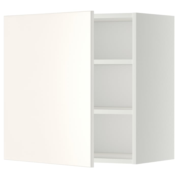 METOD Настінна шафка з полицями, білий/Veddinge білий, 60x60 см