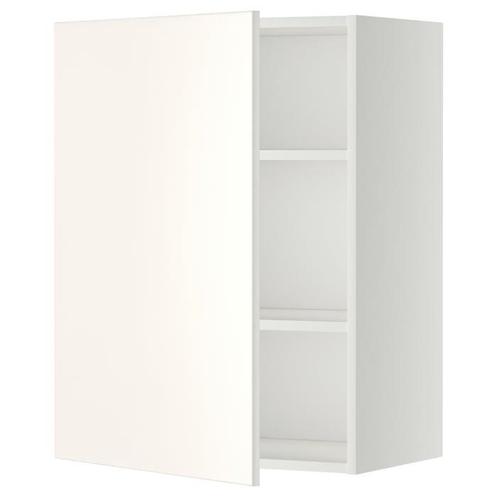METOD Настінна шафка з полицями, білий/Veddinge білий, 60x80 см