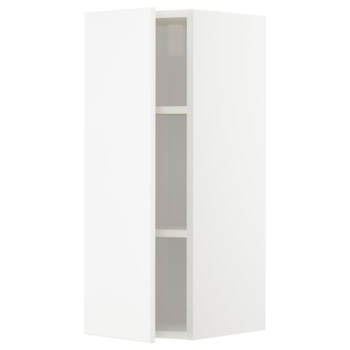 METOD Настінна шафка з полицями, білий/Veddinge білий, 30x80 см