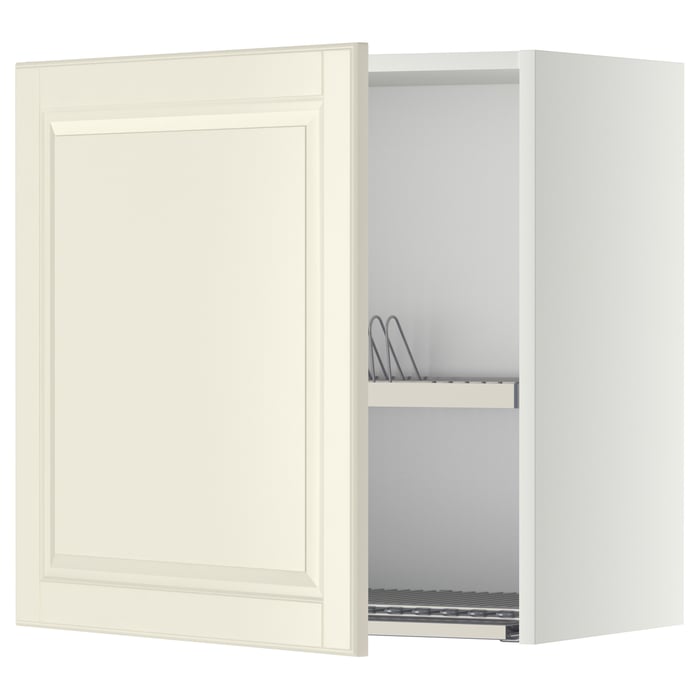 METOD Настінна шафка із сушаркою для посуду, білий/Bodbyn кремовий, 60x60 см