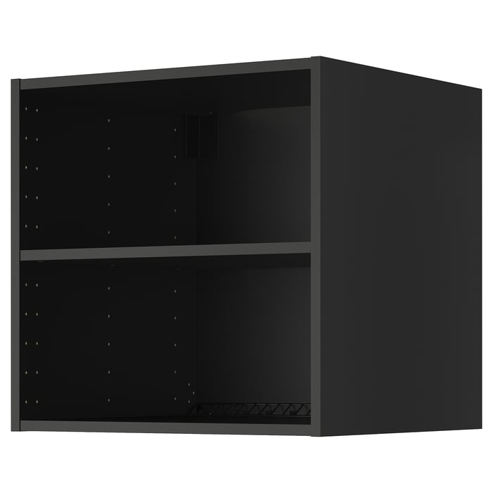 METOD Настінна шафа з вентиляцією, чорно-сірий, 60x60x60 см