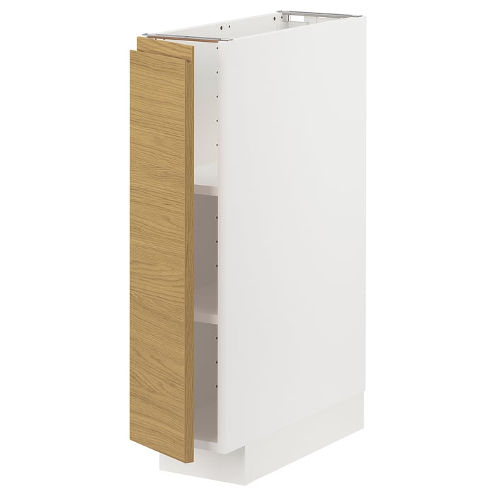 METOD Підлогова шафка/полиці, білий/Voxtorp імітація дуба, 20x60 см