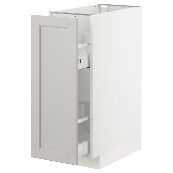 Biała szafka kuchenna METOD z wysuwanymi szufladami, klasyczny design.