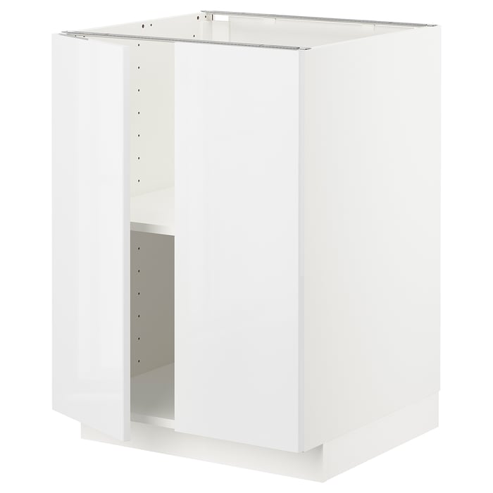 METOD Підлогова шафка/полиці/2 дверцят, білий/Ringhult білий, 60x60 см